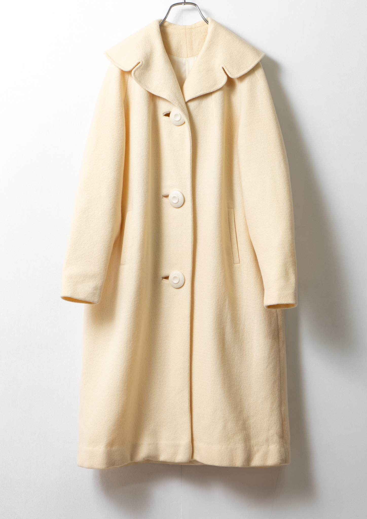 50's Made In USA Big Collar Design Ivory Coat - Bernet（バーネット